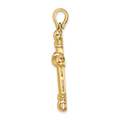 14 K Gelbgold Polierter Kreuz-Charm mit X in der Mitte