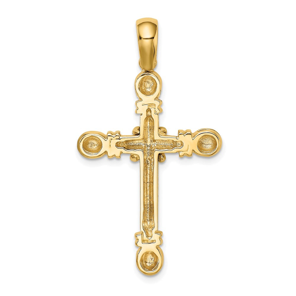 14 K Gelbgold Polierter Kreuz-Charm mit X in der Mitte