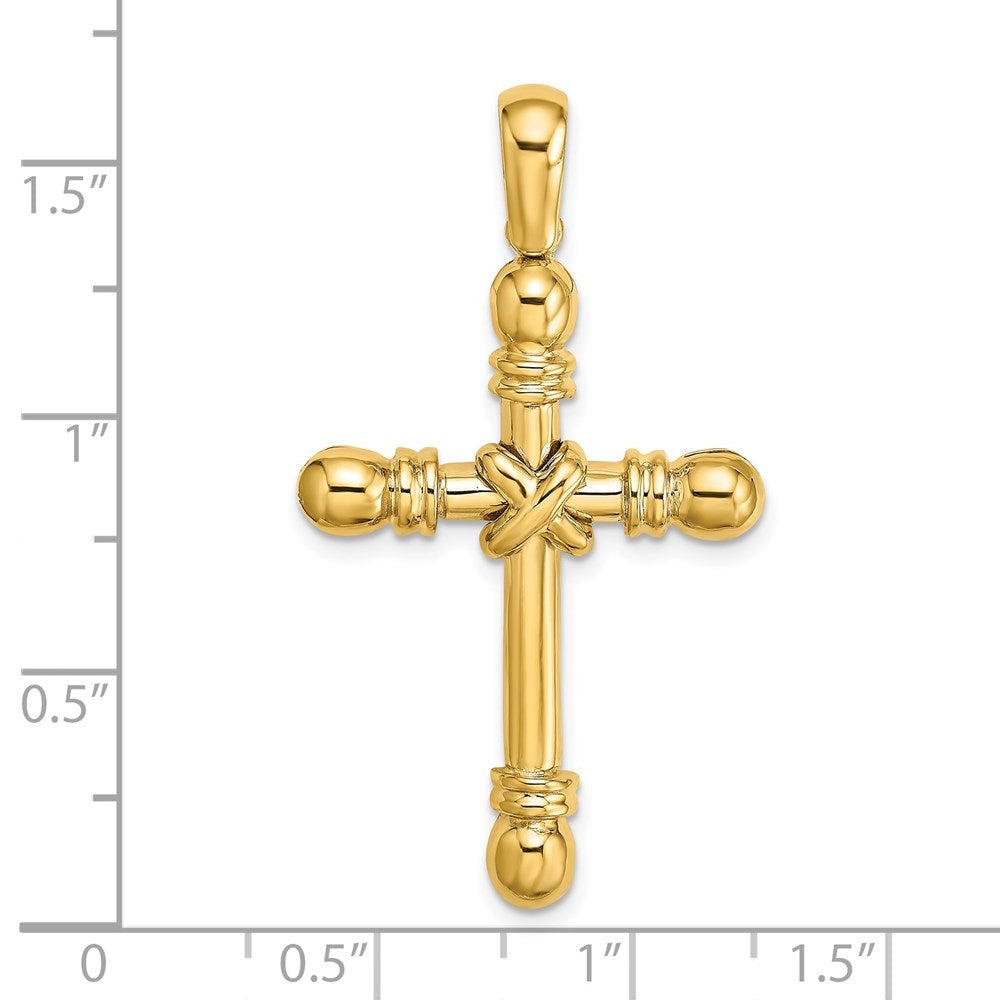 14 K Gelbgold Polierter Kreuz-Charm mit X in der Mitte