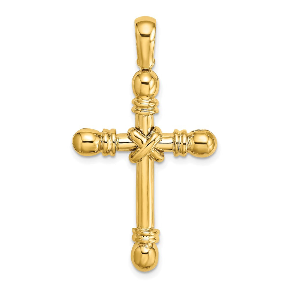14 K Gelbgold Polierter Kreuz-Charm mit X in der Mitte