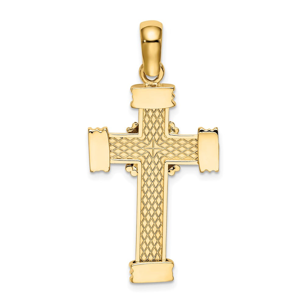 14K Gelbgold Poliertes Kreuz-Charm