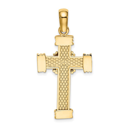 14K Gelbgold Poliertes Kreuz-Charm