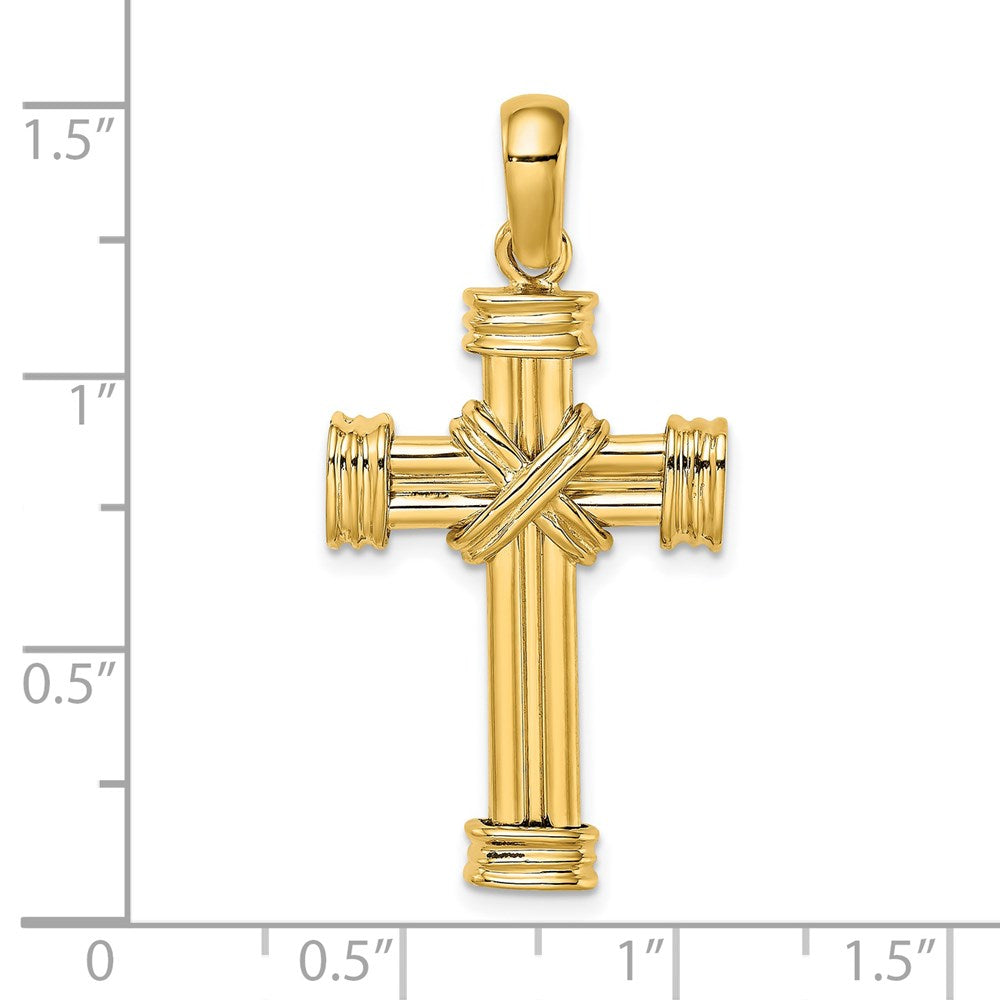 14K Gelbgold Poliertes Kreuz-Charm