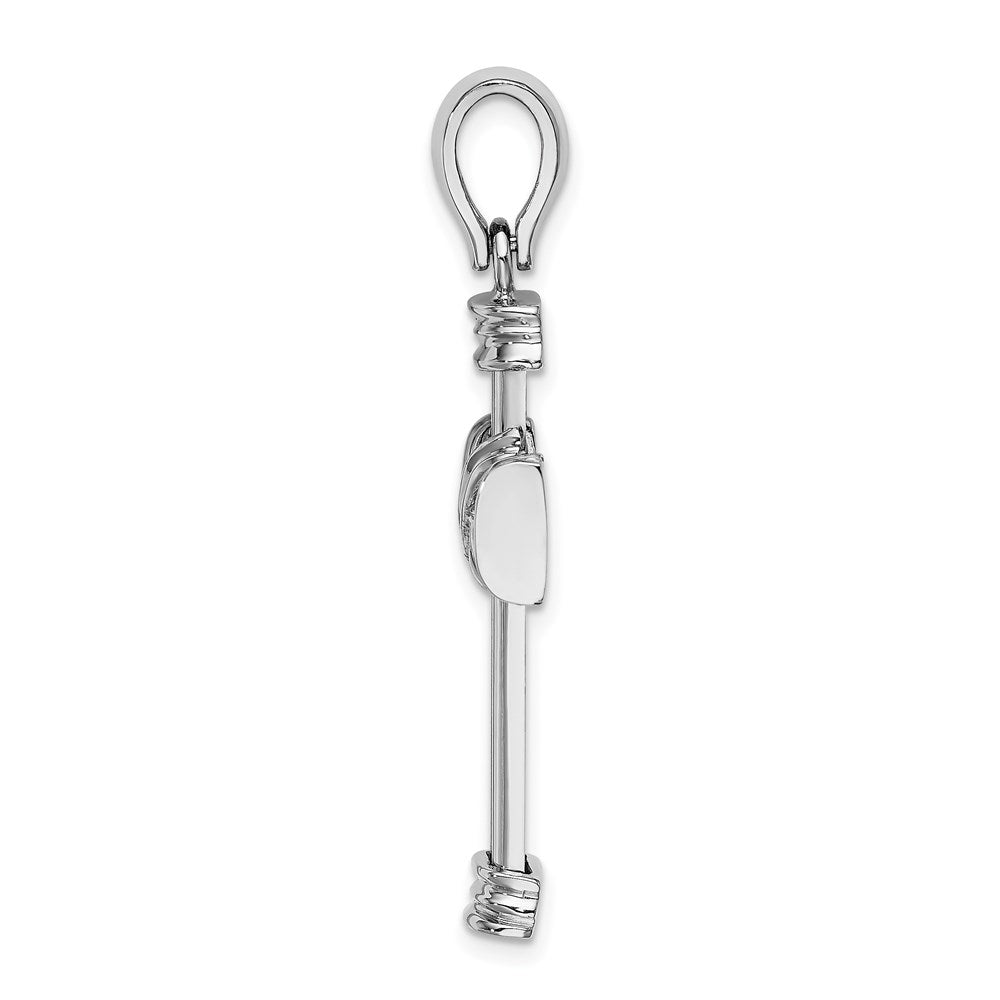 14K Weißgold Polierter Kreuz-Charm