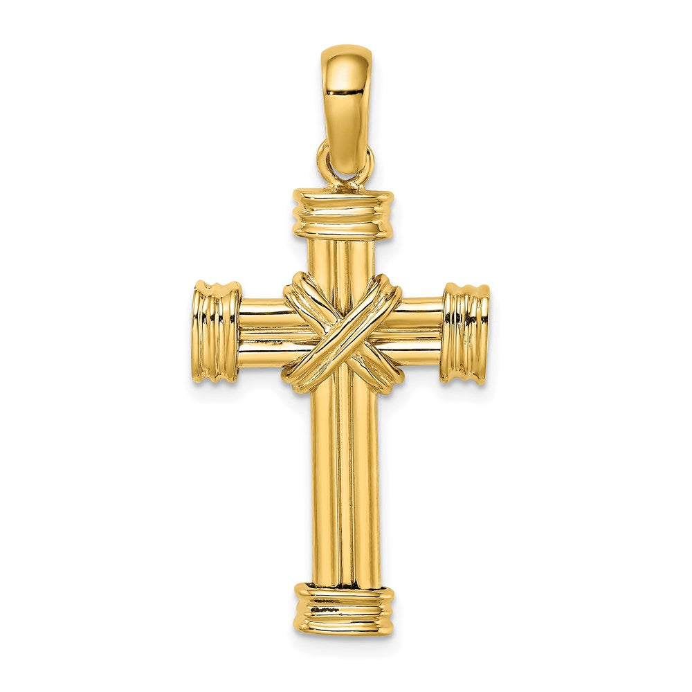 14K Gelbgold Poliertes Kreuz-Charm