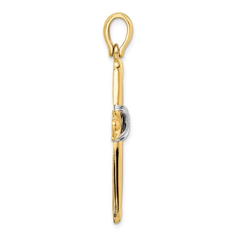 14K Bicolor Gold Poliert mit X-center Kreuz