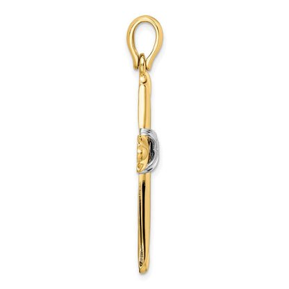 14K Bicolor Gold Poliert mit X-center Kreuz