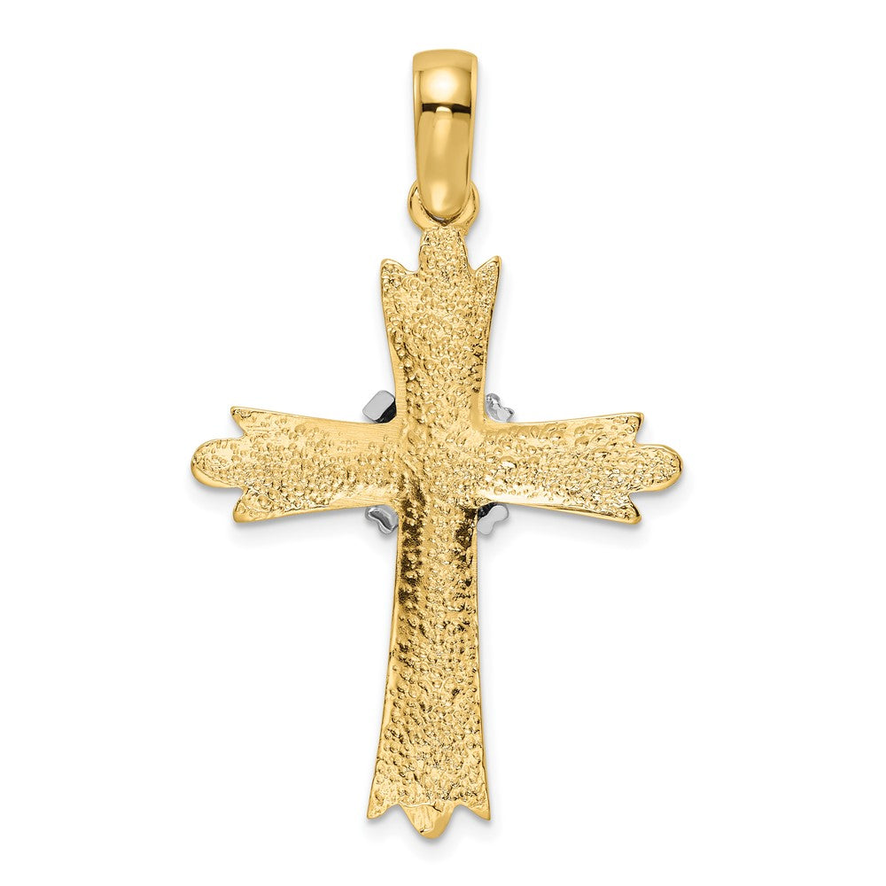 14K Bicolor Gold Poliert mit X-center Kreuz