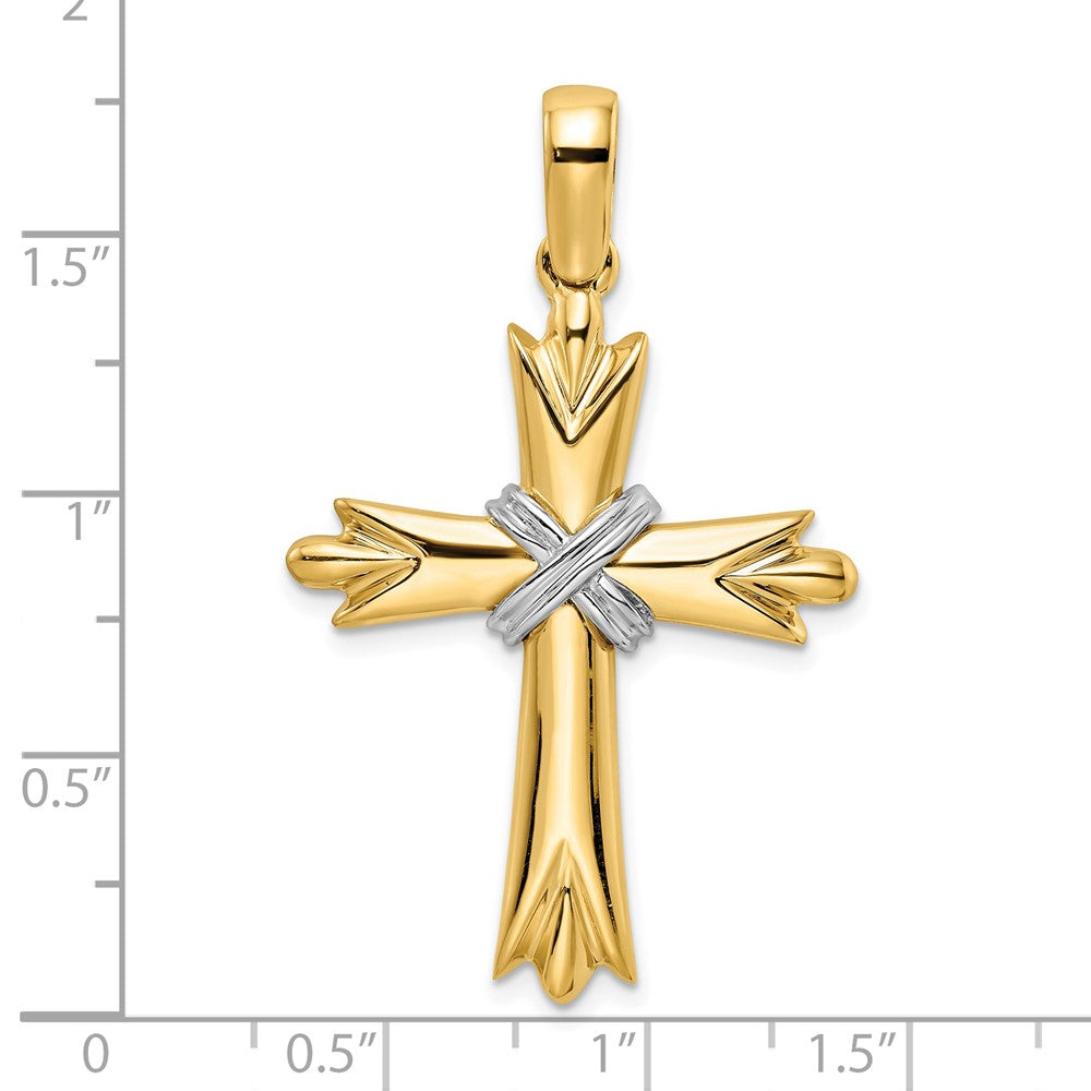 14K Bicolor Gold Poliert mit X-center Kreuz