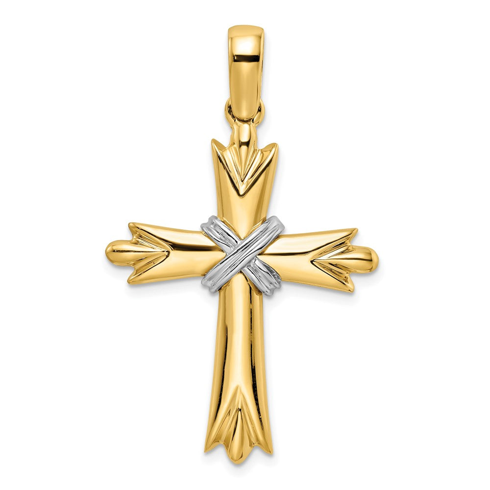 14K Bicolor Gold Poliert mit X-center Kreuz