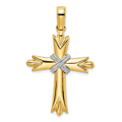 14K Bicolor Gold Poliert mit X-center Kreuz