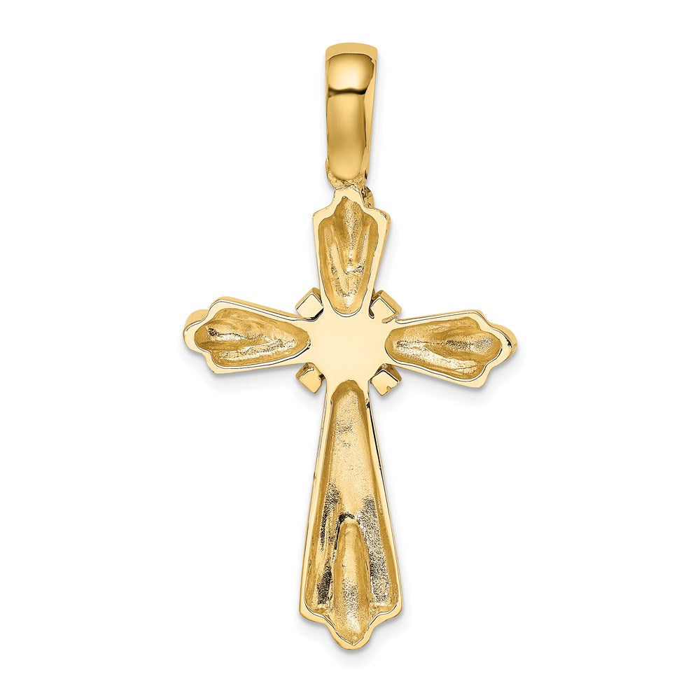 14K Gelbgold X Mittig Poliert Kreuz