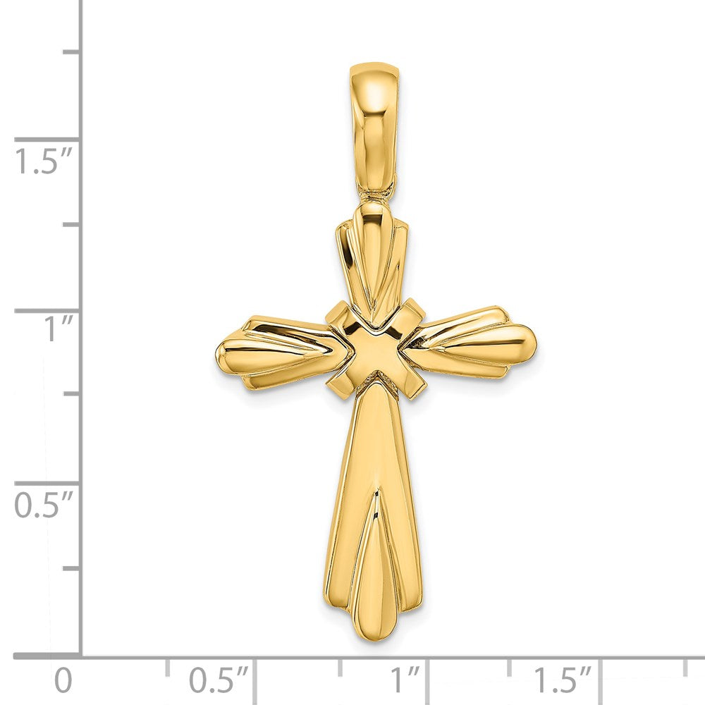 14K Gelbgold X Mittig Poliert Kreuz