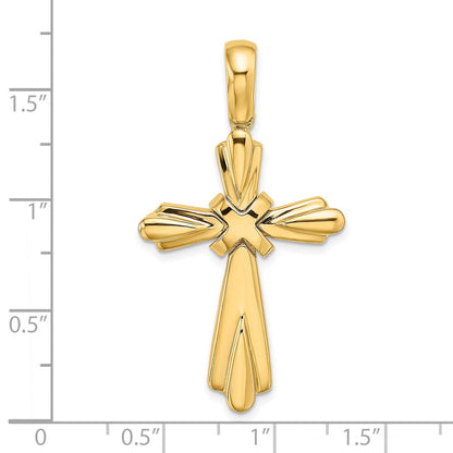 14K Gelbgold X Mittig Poliert Kreuz