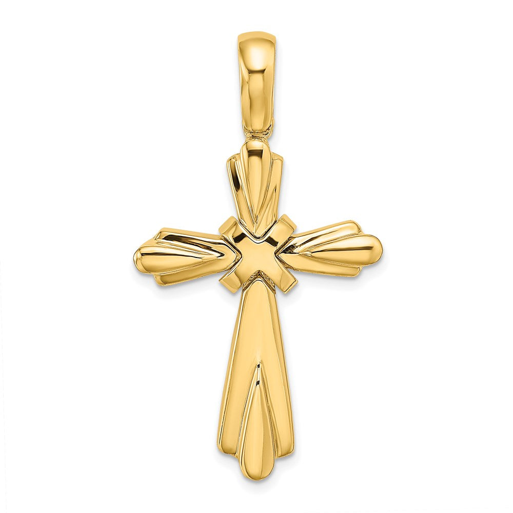 14K Gelbgold X Mittig Poliert Kreuz