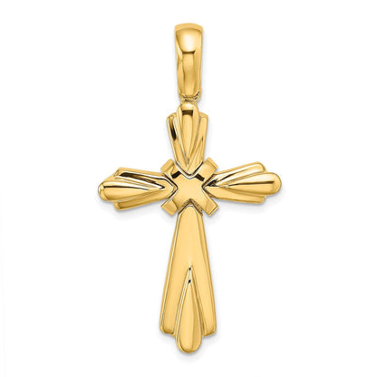 14K Gelbgold X Mittig Poliert Kreuz