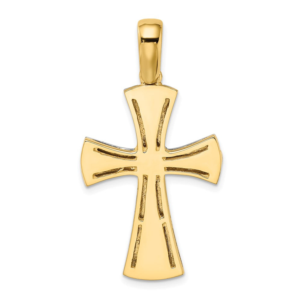 14K Bicolor-Gold mit Rhodium Kreuz-Charm
