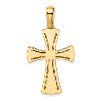 14K Bicolor-Gold mit Rhodium Kreuz-Charm