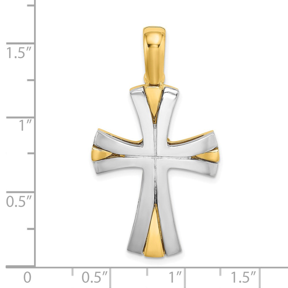 14K Bicolor-Gold mit Rhodium Kreuz-Charm