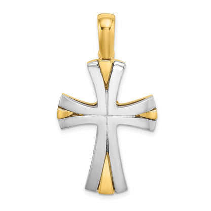14K Bicolor-Gold mit Rhodium Kreuz-Charm