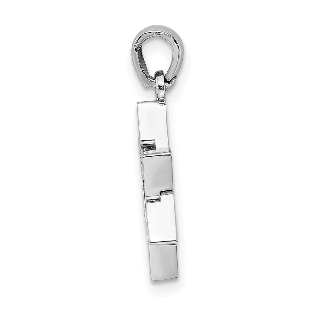 14K Weißgold Davidstern-Charm