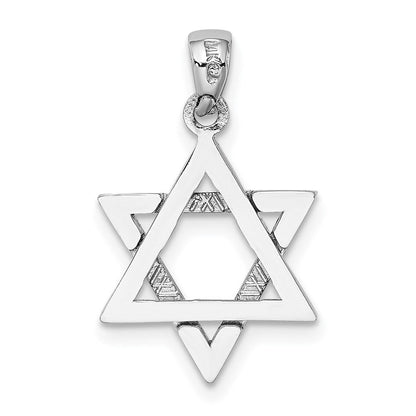 14K Weißgold Davidstern-Charm