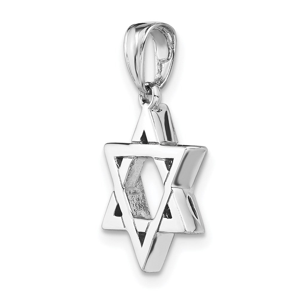 14K Weißgold Davidstern-Charm
