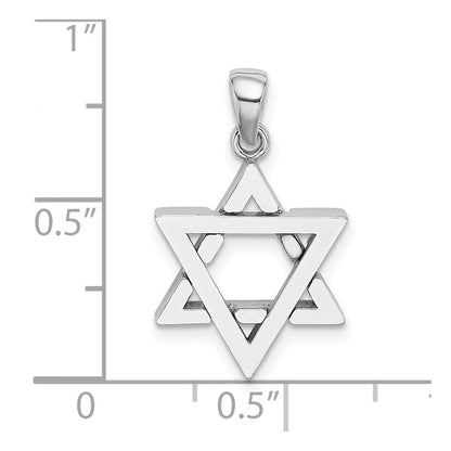 14K Weißgold Davidstern-Charm