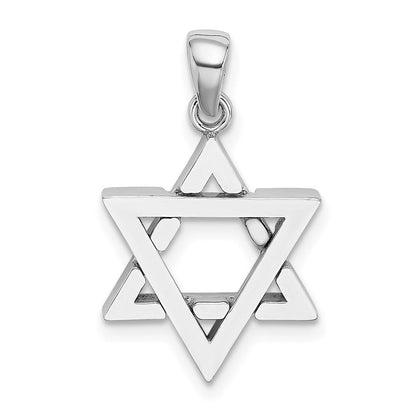 14K Weißgold Davidstern-Charm