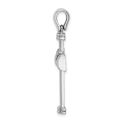 14 Karat Weißgold Kreuz-Charm mit X in der Mitte
