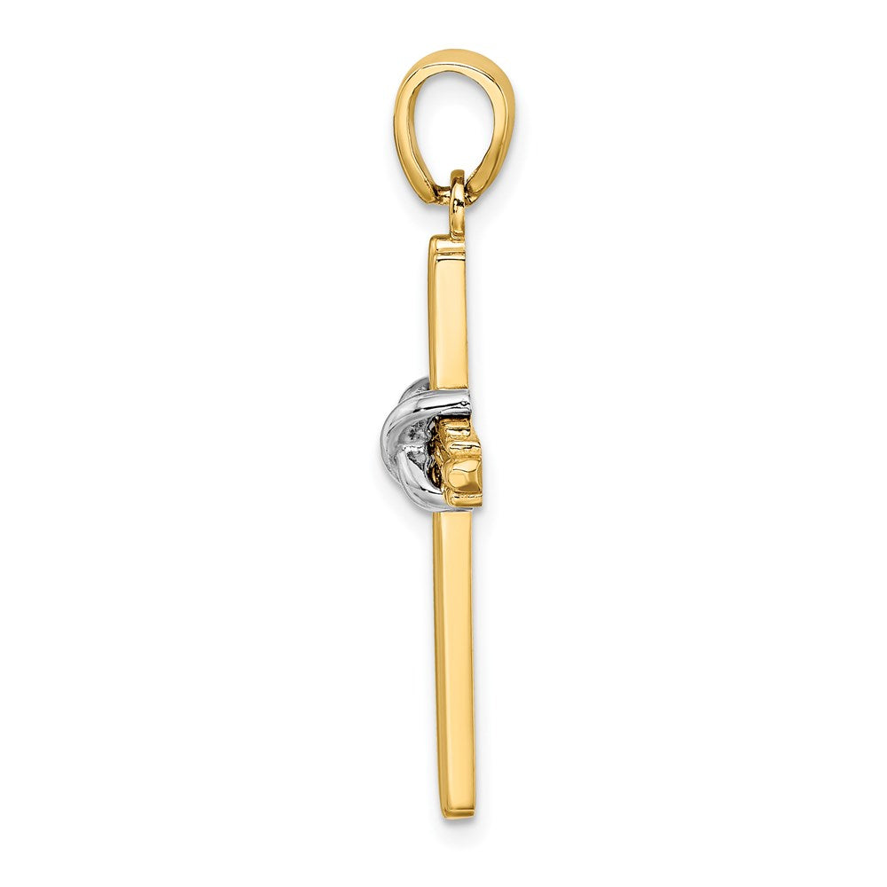 14K Bicolor-Gold X-Charm mit Zentrum