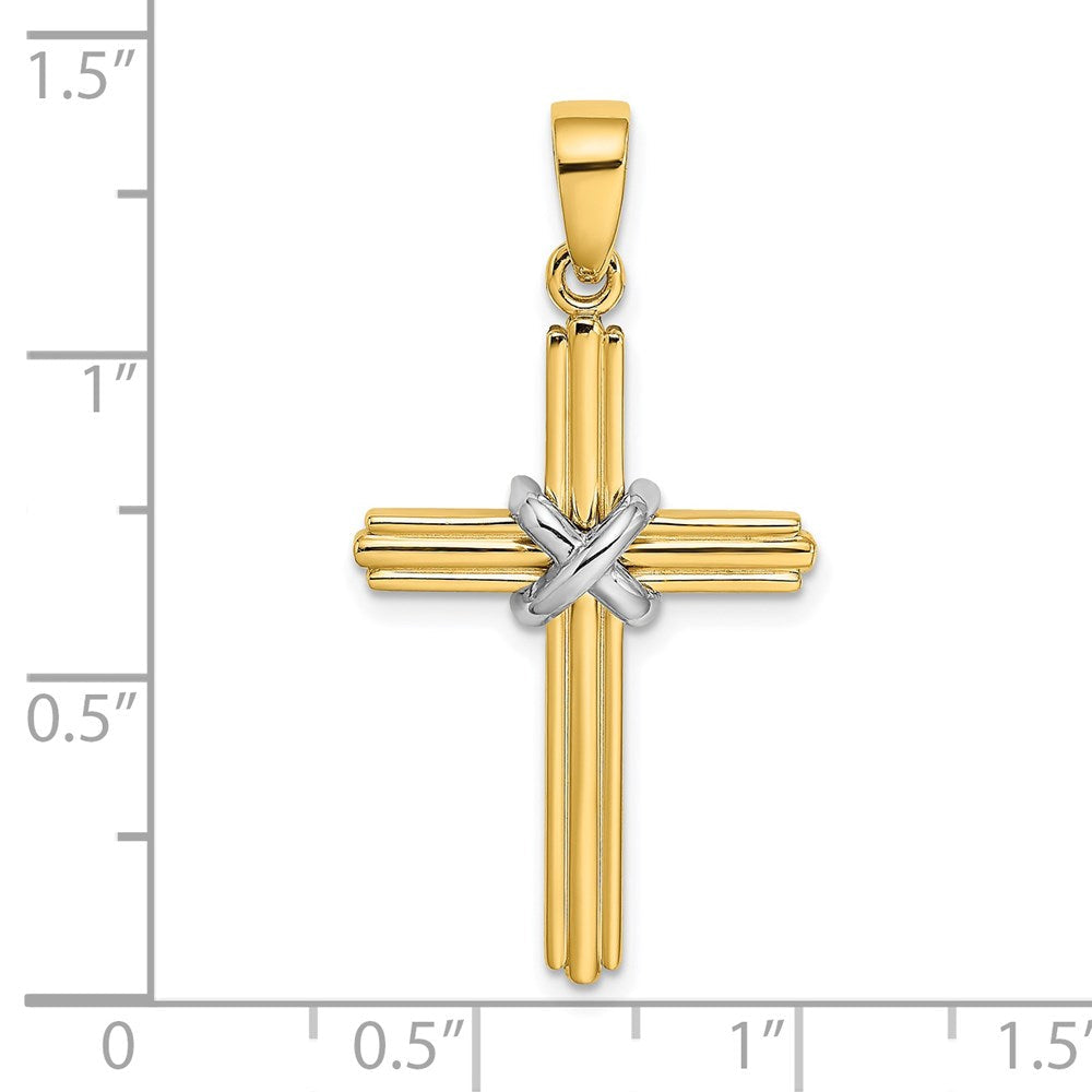 14K Bicolor-Gold X-Charm mit Zentrum