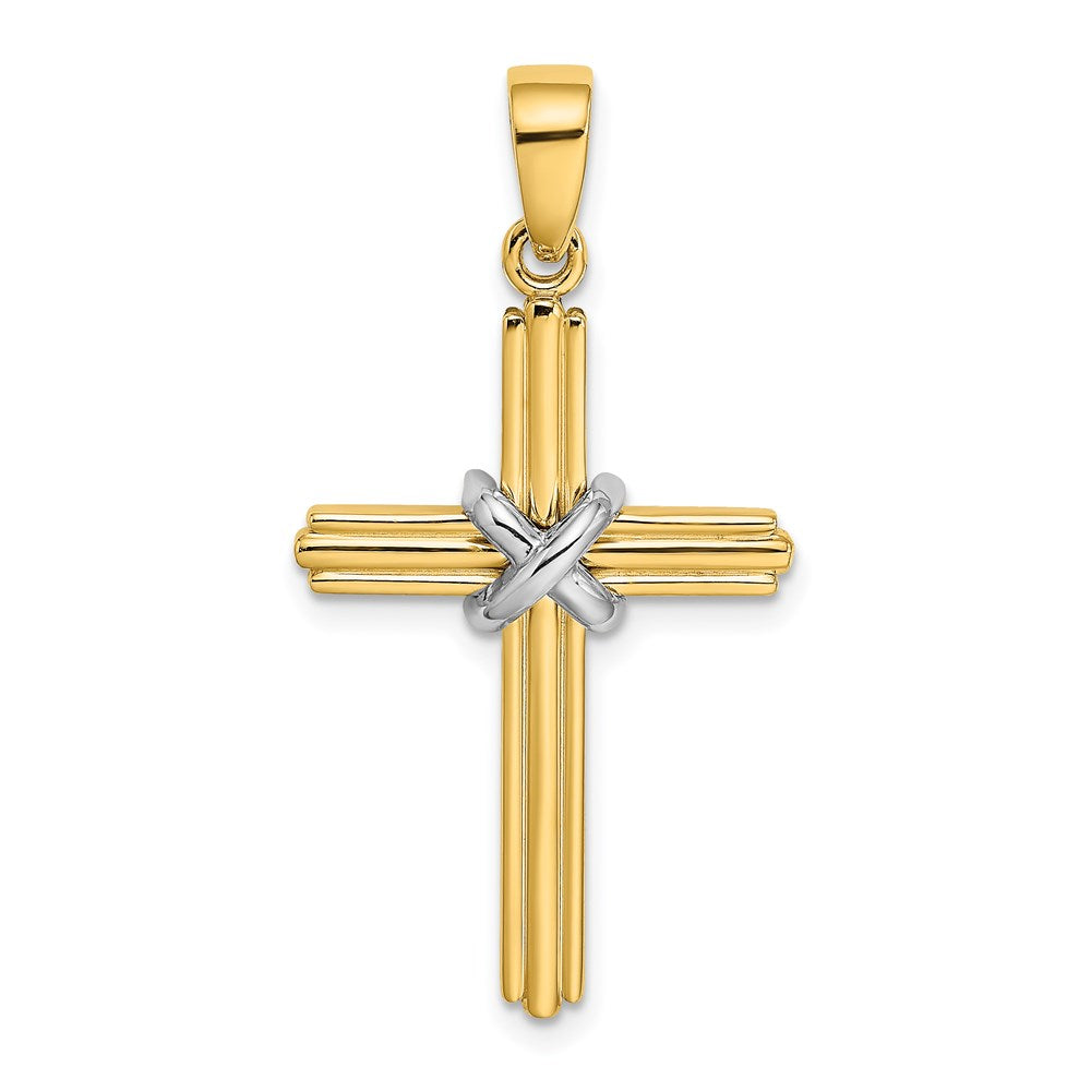 14K Bicolor-Gold X-Charm mit Zentrum