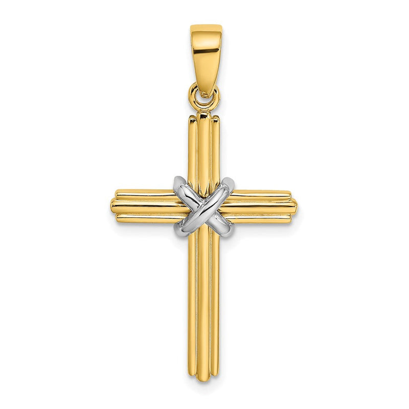 14K Bicolor-Gold X-Charm mit Zentrum