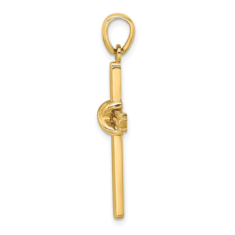 14K Gelbgold Poliert X Center Kreuz-Charm