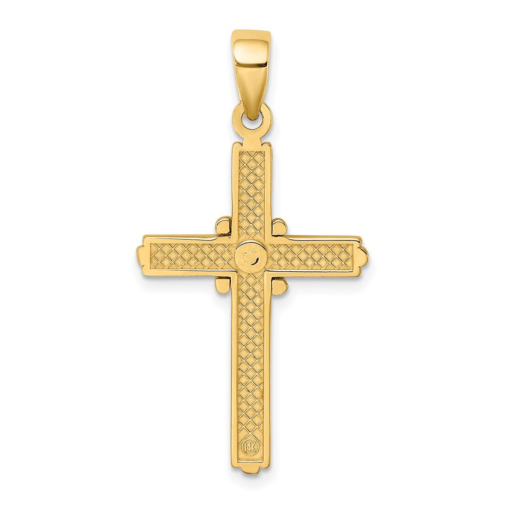 14K Gelbgold Poliert X Center Kreuz-Charm