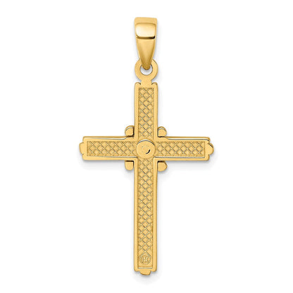 14K Gelbgold Poliert X Center Kreuz-Charm