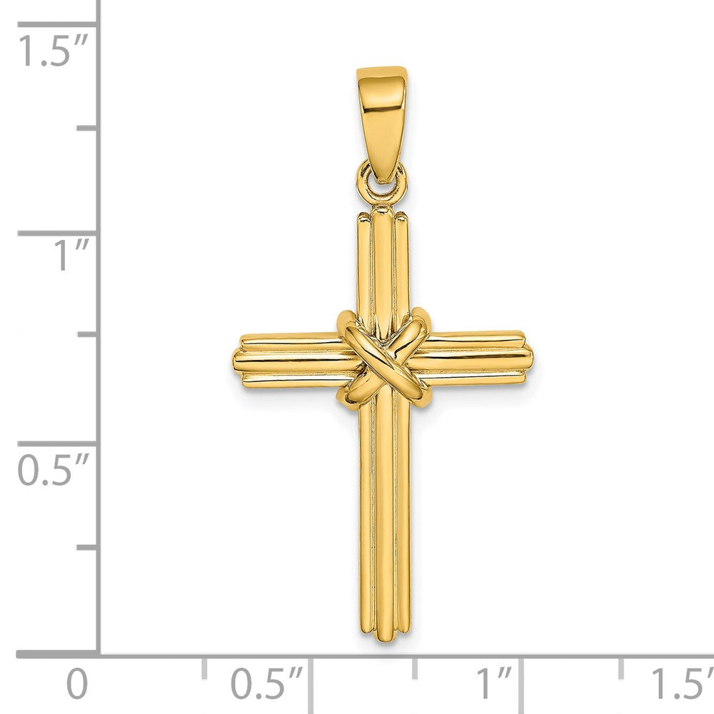 14K Gelbgold Poliert X Center Kreuz-Charm