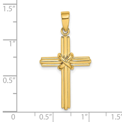 14K Gelbgold Poliert X Center Kreuz-Charm