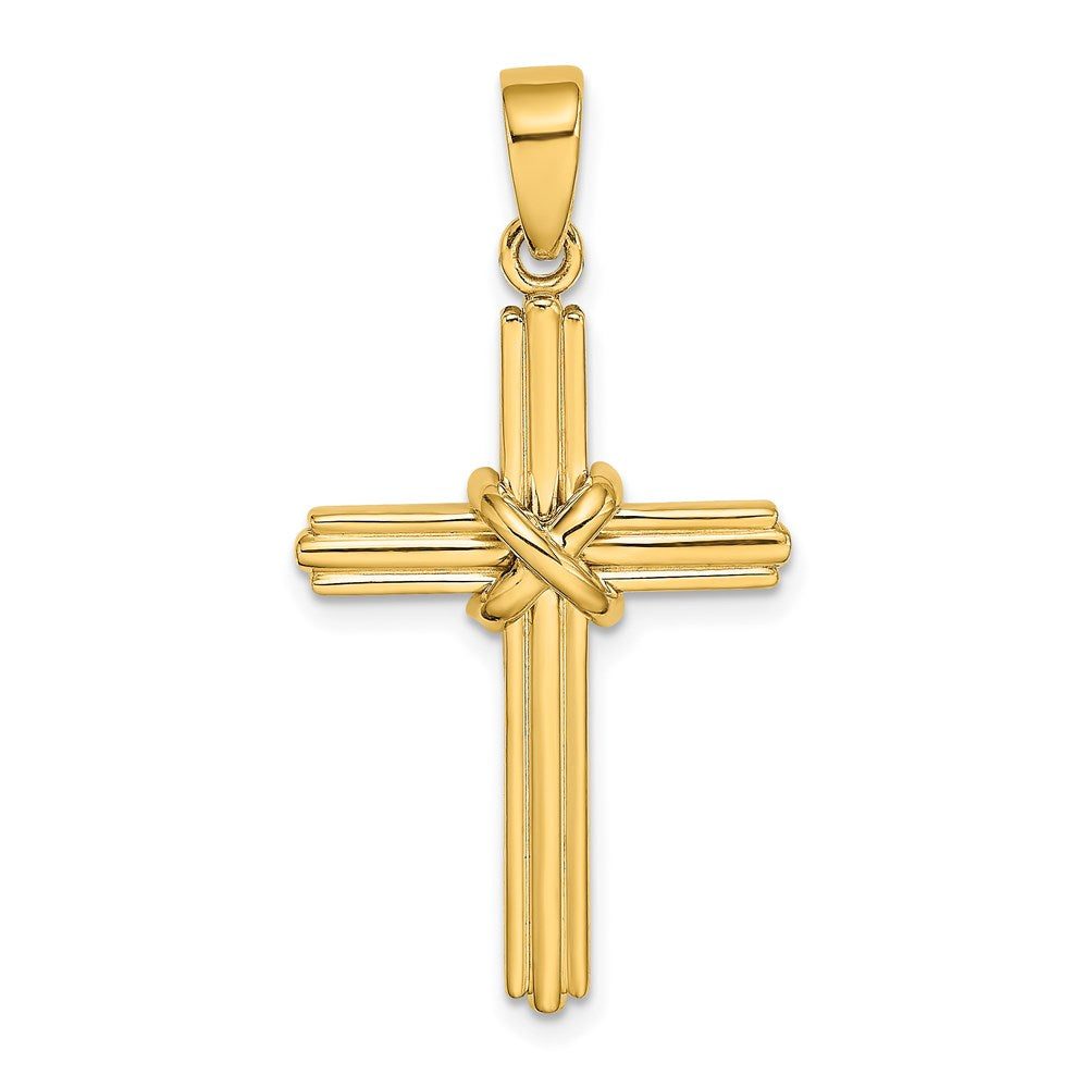 14K Gelbgold Poliert X Center Kreuz-Charm