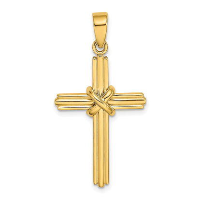 14K Gelbgold Poliert X Center Kreuz-Charm