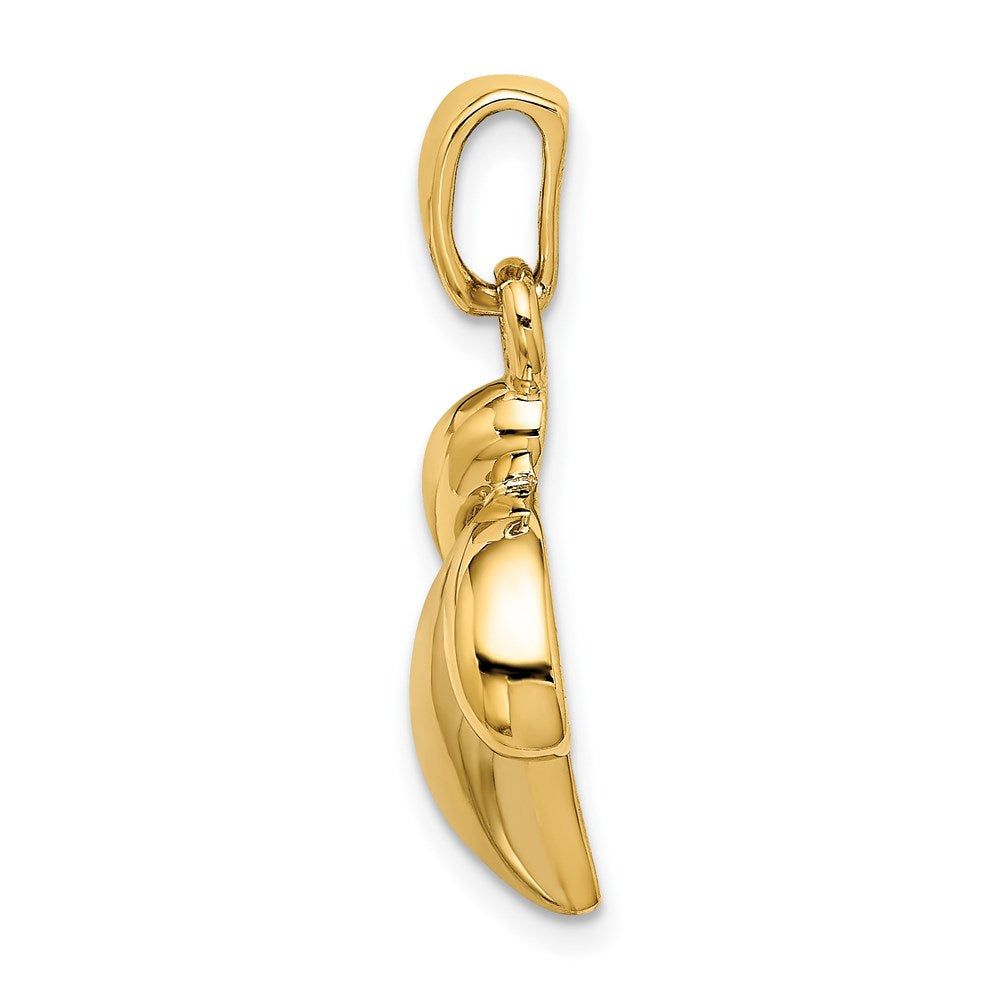 14K Zweifarbiges Gold Polierter Zeitgenössischer Anhänger aus zweifarbigem Gold
