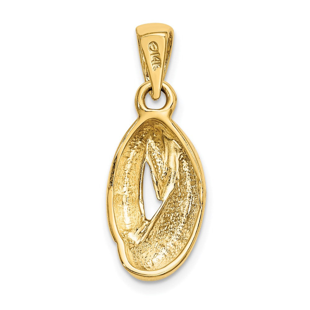 14 Karat Bicolor-Gold Ovaler Fashion-Anhänger in Bicolor-Gold