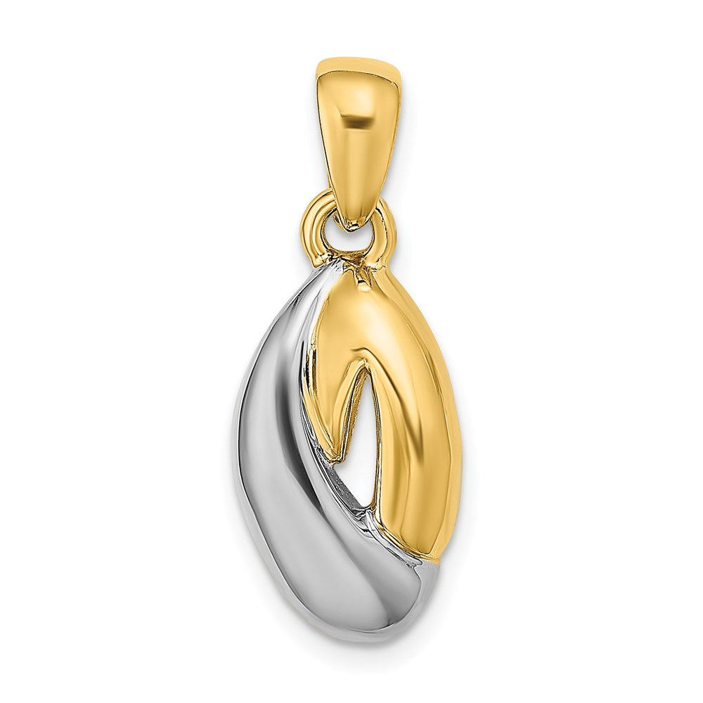 14 Karat Bicolor-Gold Ovaler Fashion-Anhänger in Bicolor-Gold