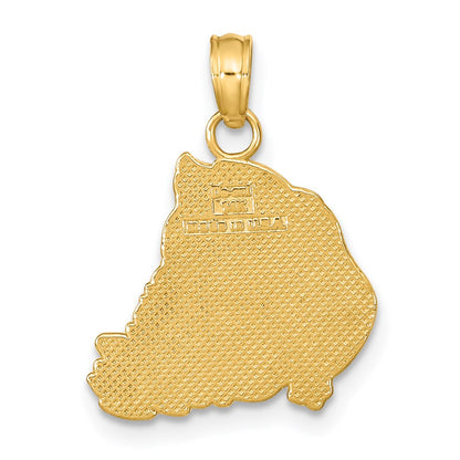 14K Gelbgold Strukturiert Flach Santa Face Charm