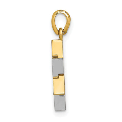 14K Bicolor Gold Davidstern-Charm