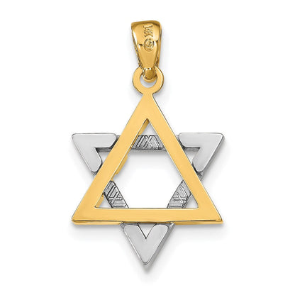 14K Bicolor Gold Davidstern-Charm
