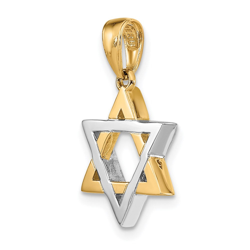 14K Bicolor Gold Davidstern-Charm