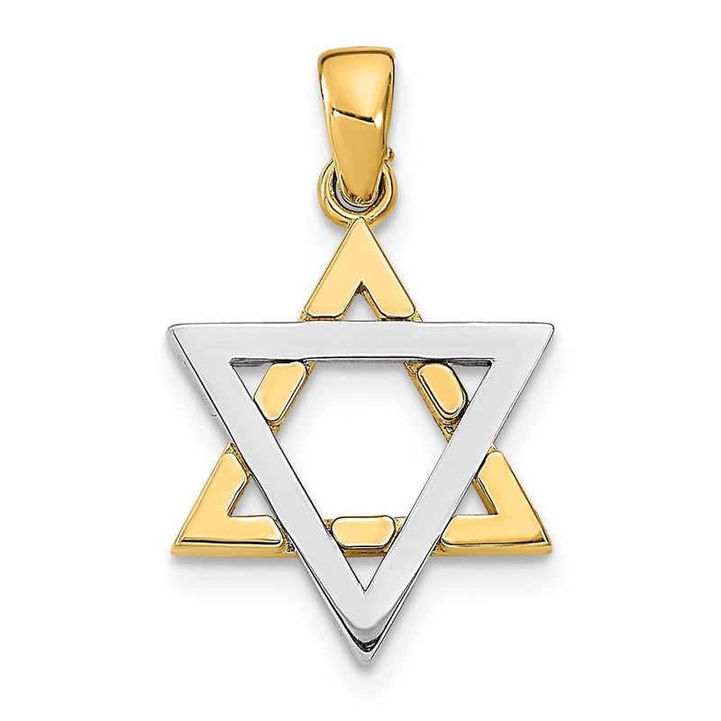 14K Bicolor Gold Davidstern-Charm