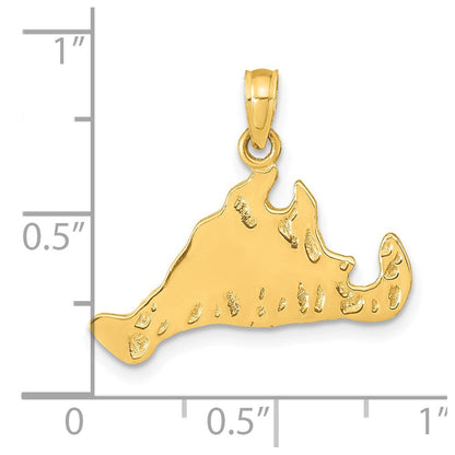 14K Gelbgold Martha's-Vineyard-Insel-Anhänger